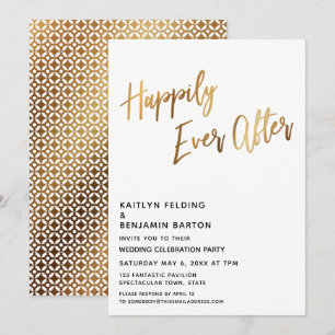 Moden Happily Ever After Gold Rezeption Einladung