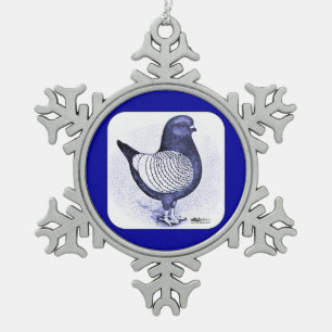 Modena Argent Taube Schneeflocken Zinn-Ornament