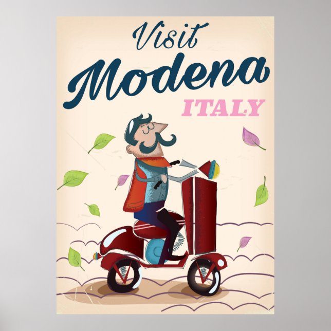 Modena Italie poster de voyage Scooter (Devant)