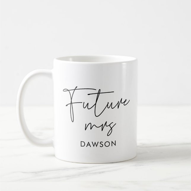 Modenr minimalist Future Frau personalisiert Kaffeetasse (Links)