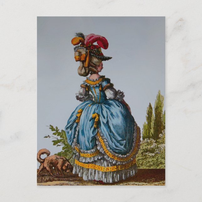 Modeplatte 18. Jahrhundert ~ Postcard Einladungen (Vorderseite)