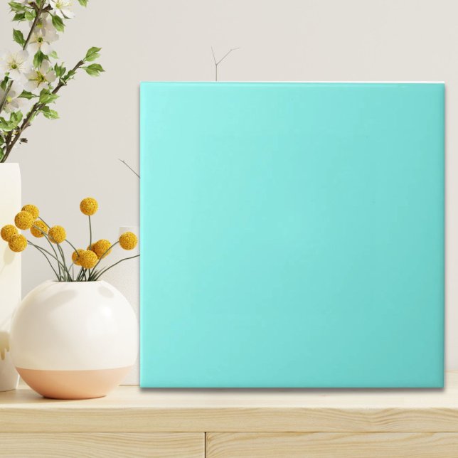 Moder chic minimalalist monogram Turquoise aqua bl Fliese (moder chic minimalist monogram turquoise aqua blue ceramic tile)