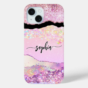Moder roségold glitzer achat pink girly Case-Mate iPhone hülle