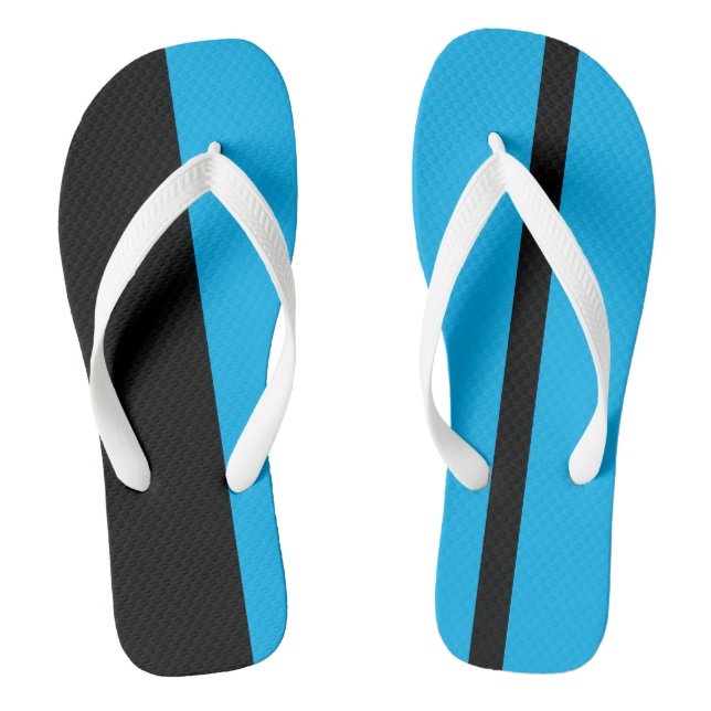 Moderate, hellblaue, stilisierte vertikale Bands Flip Flops (Fußbett)