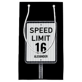 Modern 16th Birthday Speed Sign Kleine Geschenktüte