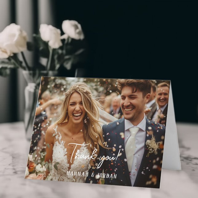 Modern, 1 Foto, Handschrift, Hochzeit" Danke " (Von Creator hochgeladen)