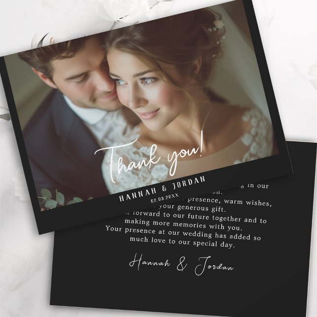 Modern, 1 Foto, Handschrift, Hochzeit" Danke " (Von Creator hochgeladen)