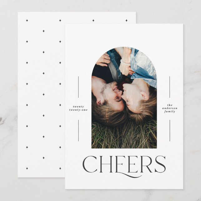 Modern 1 Foto Typografie schwarz + Weiß (Vorne/Hinten)