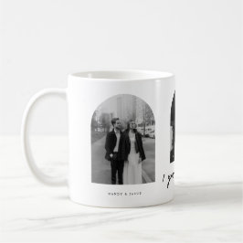 Modern 1st Anniversary Couple 3-Photo Arch Kaffeetasse
