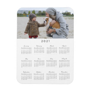 Modern 2021 Foto Calendar Magnet