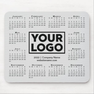 Modern 2022 Calendar Business Company Logo Grau Mousepad