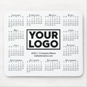 Modern 2022 Calendar Business Company Logo Weiß Mousepad