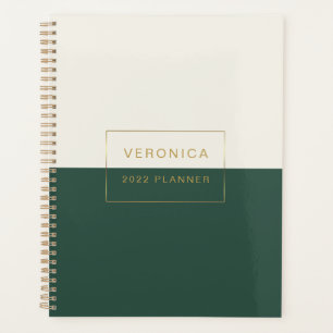 Modern 2022 Green Monthly/Weekly Plananner Planer