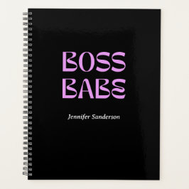 Modern 2024 Boss Babe Personalisiert Black Planer