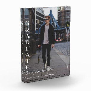 Modern 2024 Graduate White Script Overlay Fotoblock