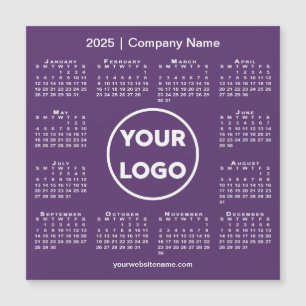 Modern 2025 Calendar Company Logo auf Lila Magnet