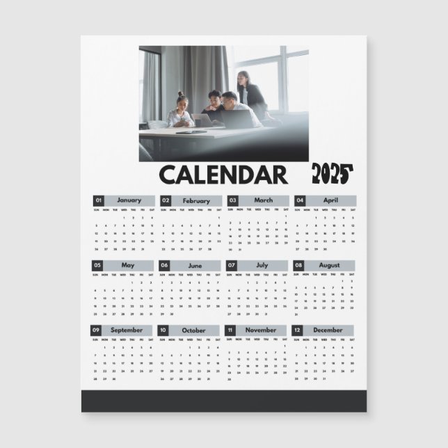    Modern 2025 Calendar Company Photo Magnet (Devant)