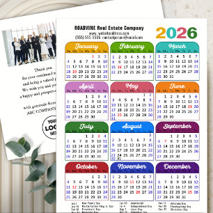 Modern 2025 Calendar Corporate Foto Logo farbig Feiertagspostkarte
