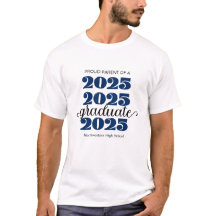 Modern 2025 Proud Parent Blue Black Graduate