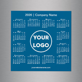 Modern 2026 Calendar Company Logo auf Blue Magnet