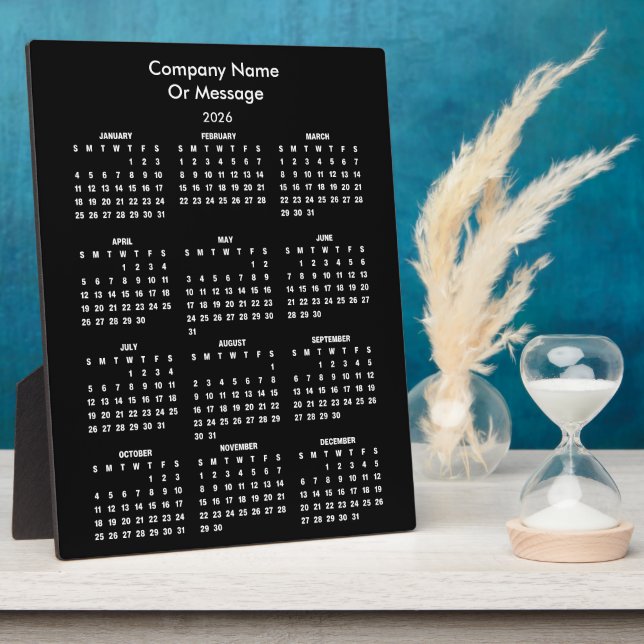 Modern 2026 Calendar Company Name Fotoplatte (Seite)
