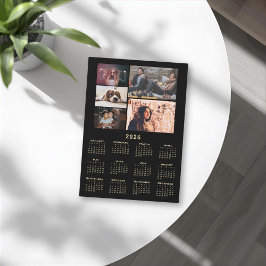 Modern 2026 Kalender 5 Fotocollage Magnet Card