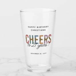 Modern 21. Geburtstag Party Leopard Print Custom Glas
