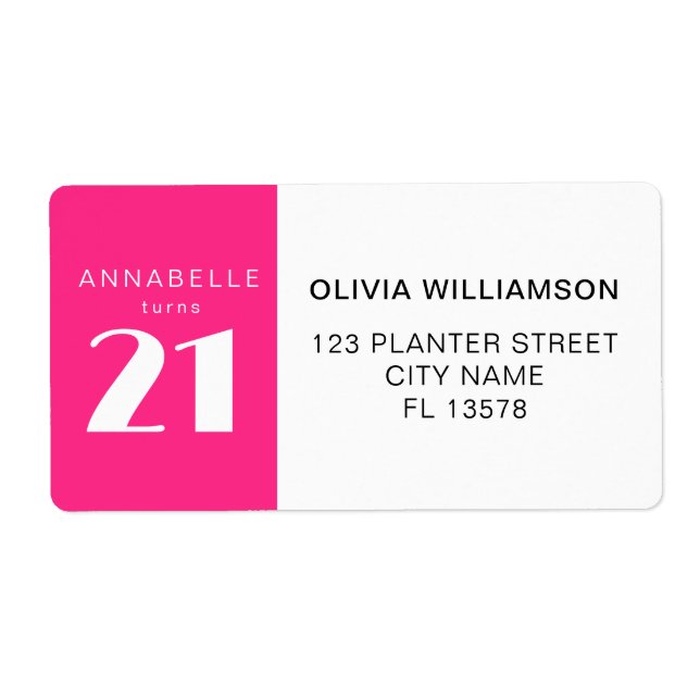 Modern 21. Geburtstagsparty in Hot Pink (Vorne)
