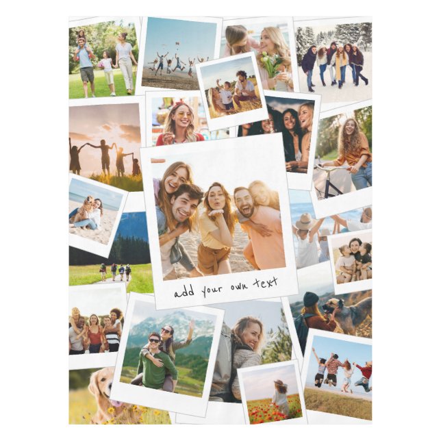 Modern 21 Picture Scrapbook FotoCollage Tischdecke (Vorderseite)