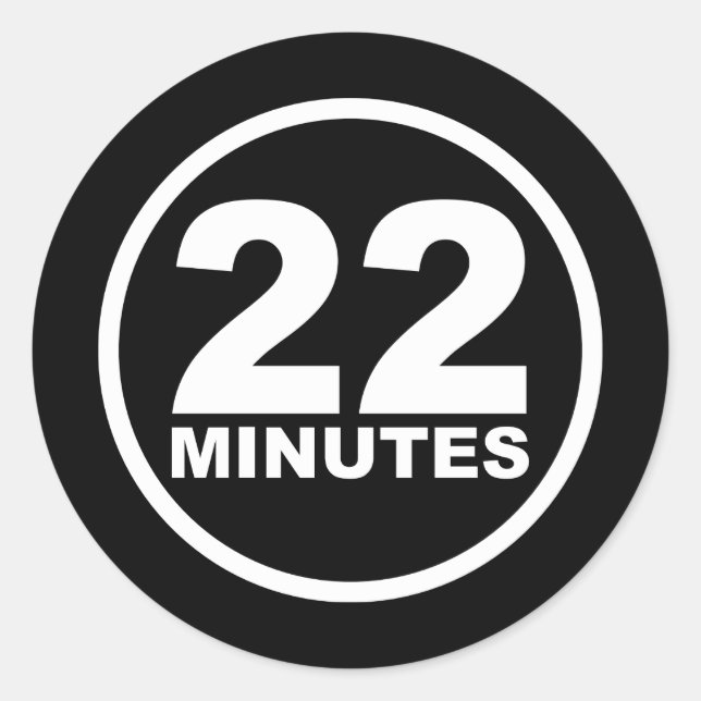 Modern - 22 Minuten Runder Aufkleber (Vorderseite)