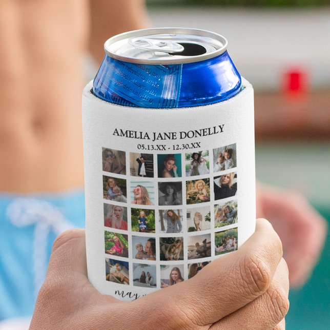 Modern 25 Photo Collage | Memorial Can Cooler Dosenkühler (Von Creator hochgeladen)