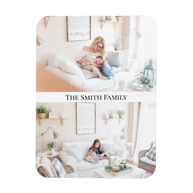 Modern 2 Family Photo Collage | Design Your Own Magnet (Vertikal)