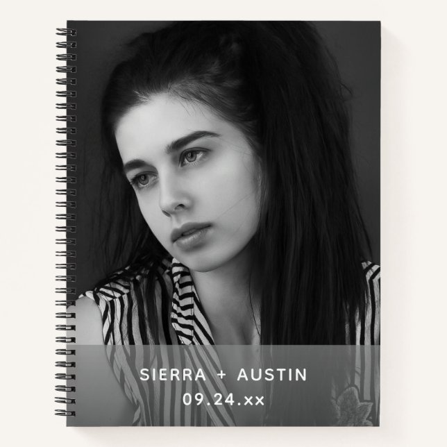 Modern 2 Photo Collage Personalized Notizbuch (Vorderseite)