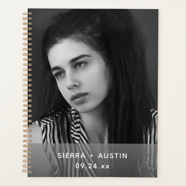 Modern 2 Photo Collage Personalized Planer (Vorderseite)