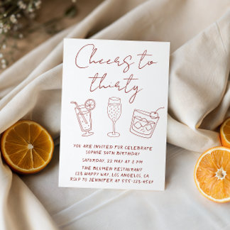 Modern 30th Cheers to Thirty Cocktail Birthday  Einladung