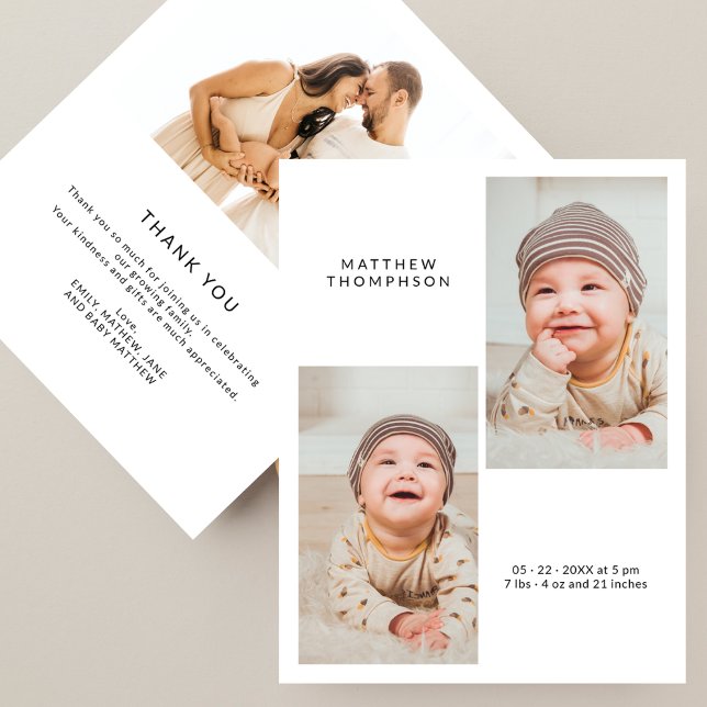 Modern 3 Photo Baby Shower Thank You (Von Creator hochgeladen)