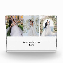 Modern 3 Photo Collage Custom Text Photo Block