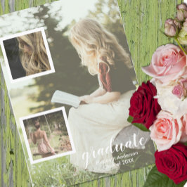 Modern 3 Photo Graduation Announcement Einladung