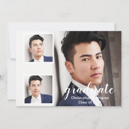 Modern 3 Photo Graduation Einladung