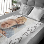 Modern 3 Photo Pawpaw Fleecedecke<br><div class="desc">A modern photo collage keepsake blanket,  perfect as a gift for Fathers day,  birthday,  christmas or any other occassion. The photo blanket features 3 photos,  a bold font in gray which reads 'PAWPAW' and 'EST: 20XX.</div>
