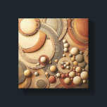 Modern 3D Abstract Geometric Art - Layered Concent Leinwanddruck<br><div class="desc">A captivating 3D digital composition featuring an intricate arrangement of layered concentric circles and smooth floating spheres. The artwork showcases a harmonious blend of warm earth tones, including terracotta, sand, taupe, and charcoal grey. With its rich textures and rhythmic depth, this sophisticated piece is perfect for adding a modern, architectural...</div>