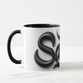 Modern 3D Salam Greeting | Bold Black & White Isla Tasse
