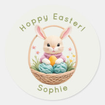 Modern 3D Yarn Art Easter Bunny Personalized Stick