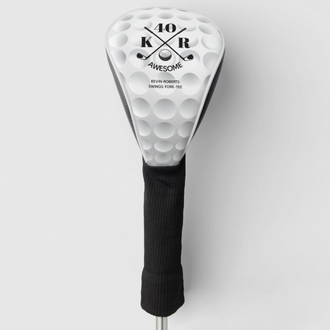 Modern 40. Geburtstag Golf 50. 60. Monogram Headcover (Vorderseite)