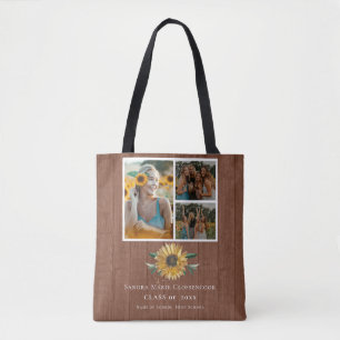 Modern 4 Foto Collage Sonnenblumen Abschluss Tasche