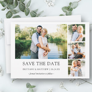 Modern 4 Foto Minimalistisch einfach Save The Date