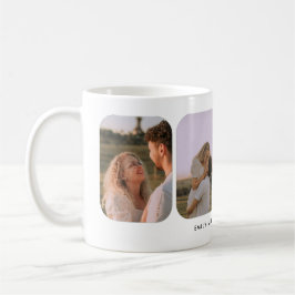 Modern 4-Photo Wedding Couple Names Kaffeetasse