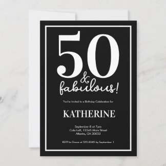 Modern 50 and Fabulous 50th Birthday  Einladung