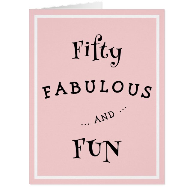 Modern 50 and Fabulous Pink 50th Birthday Invite (Vorderseite)