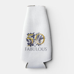 Modern 50 und fabelhaft floral Gold Blau Flaschenkühler